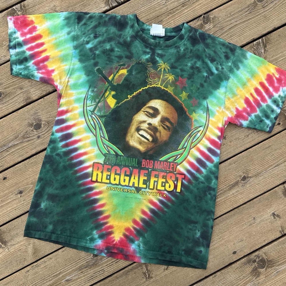 Bob Marley Reggae Fest 2006 Tie Dye T Shirt Universal Studios Concert L